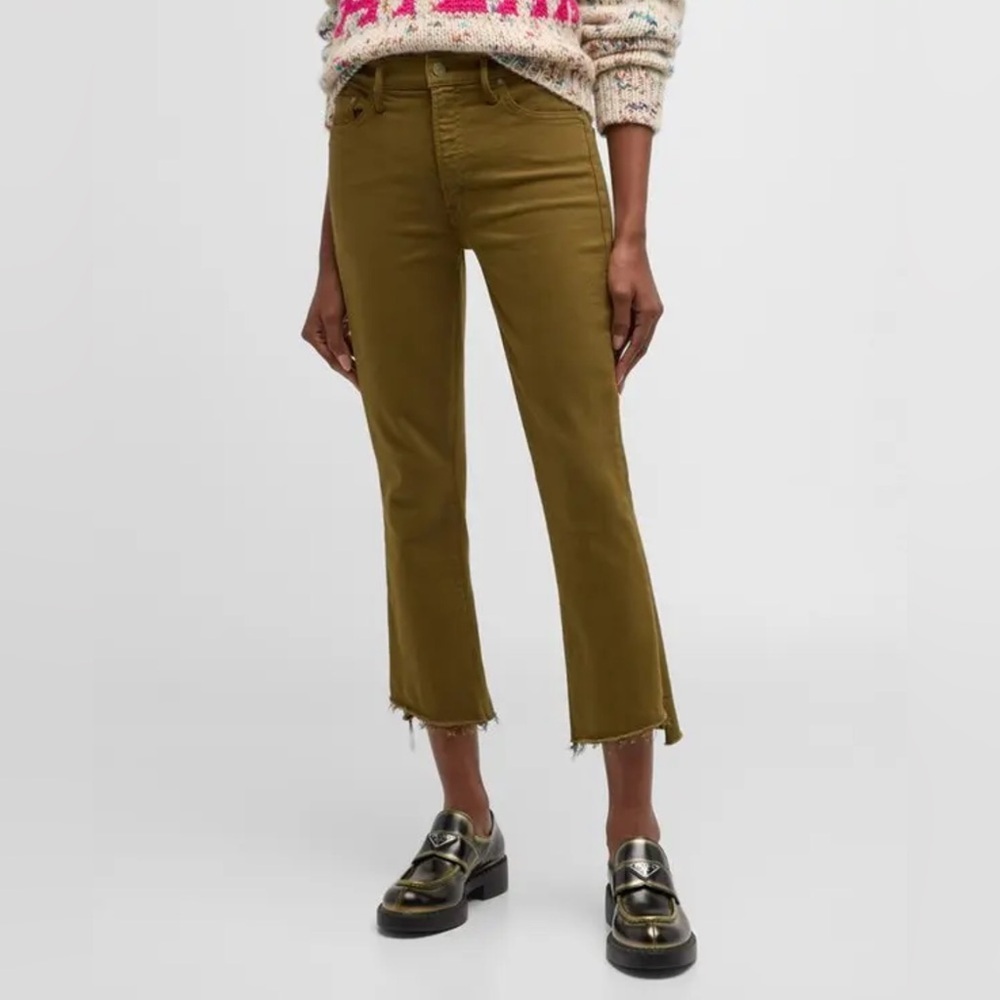 MOTHER Fir Green The Insider Crop Step Fray Sample Sz 26